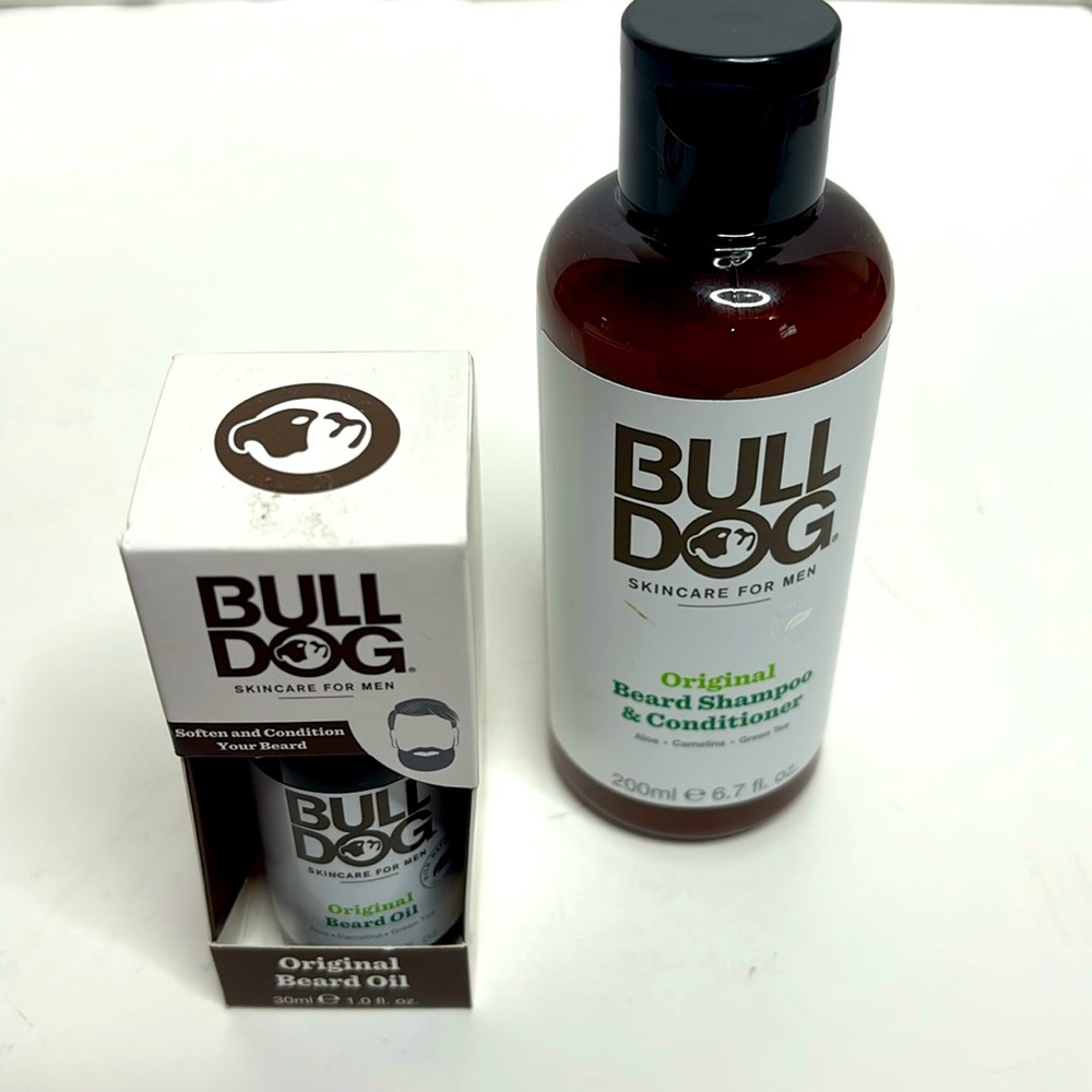 Bull Dog | Men’s Skincare Beard Oil & Shampoo / Conditioner Bundle | Vegan Zone